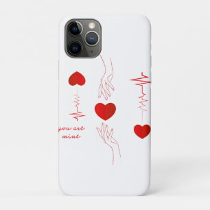 Minimalistische Hartslag- en Handen Lievelingsmok Case-Mate iPhone Case