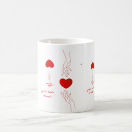 Minimalistische Hartslag- en Handenliefdesmok - Ro Koffiemok