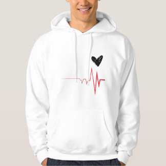 Minimalistische hartslag & Heart Design Hoodie T-s