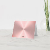 Minimalistische Hartspiraal op Faux Metallic Roos  Bedankkaart (Achterkant)