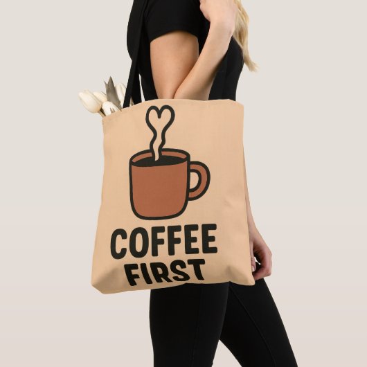 Minimalistische hartstoomtasontwerp tote bag (Dichtbij)