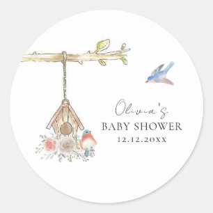 Minimalistische 'Hatching Soon' Baby Shower met Vo Ronde Sticker