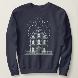 Minimalistische Haunted House Halloween Sweatshirt