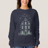 Minimalistische Haunted House Halloween Sweatshirt (Voorkant)