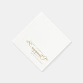 Minimalistische Heart Script Namen Verloving Servet (Hoek)