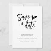 Minimalistische hedendaagse chique mooie hart brui save the date (Voorkant)