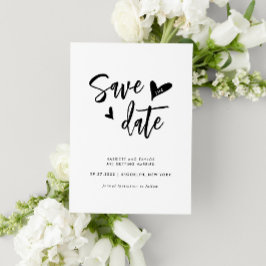 Minimalistische hedendaagse chique mooie hart brui save the date
