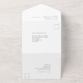 Minimalistische hedendaagse tekst elke kleur bruil all in one uitnodiging (Buitenkant)