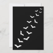 Minimalistische heks zwart-wit Halloween Party Kaart (Achterkant)