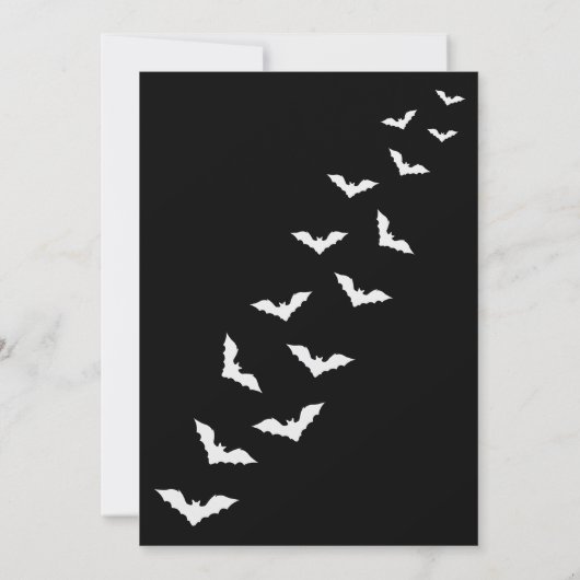 Minimalistische heks zwart-wit Halloween Party Kaart (Achterkant)