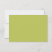 Minimalistische helder limoengroene bruiloft RSVP kaartje (Achterkant)