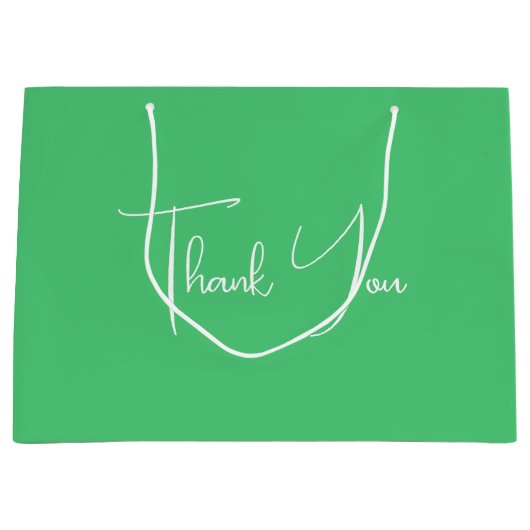 Minimalistische helder smaragdgroene dank je wel groot cadeauzakje (Voorkant)
