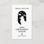 Minimalistische heldere elegante zwarte witte hond visitekaartje (Voorkant)