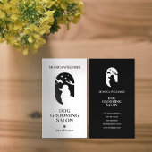 Minimalistische heldere elegante zwarte witte hond visitekaartje