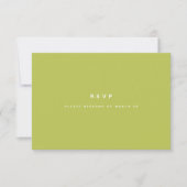 Minimalistische heldergroene trouw-RSVP-QR-code RSVP Kaartje (Voorkant)