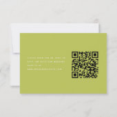 Minimalistische heldergroene trouw-RSVP-QR-code RSVP Kaartje (Achterkant)