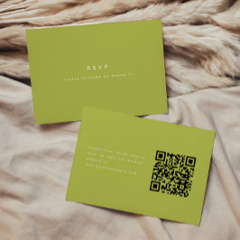 Minimalistische heldergroene trouw-RSVP-QR-code RSVP Kaartje