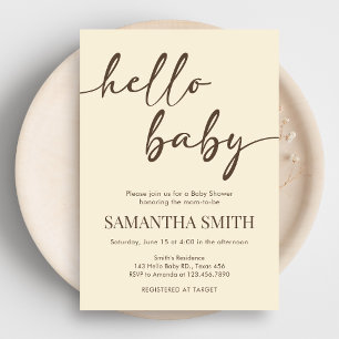 Minimalistische Hello Baby Baby Shower Kaart