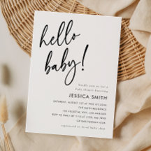 Minimalistische Hello Baby Moderne Baby Shower