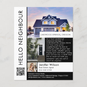 Minimalistische Hello Neighbor Makelaar Introducti Flyer