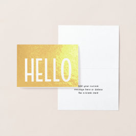 Minimalistische Hello Simple Modern Glam Vouwnotit Folie Kaarten