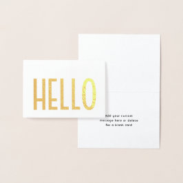 Minimalistische Hello Simple Moderne Glam Gevouwen Folie Kaarten