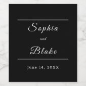 Minimalistische hemelse bruid & bruidegom bruiloft wijn etiket (Enkel label)