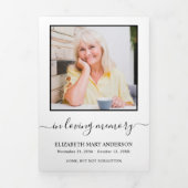 Minimalistische herdenkingsbegrafenis drieluik programma (Cover)