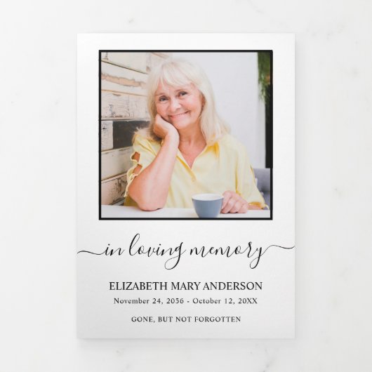 Minimalistische herdenkingsbegrafenis drieluik programma (Cover)