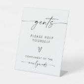 Minimalistische heren badkamerbord reclamebord met voetstuk (Voorkant)