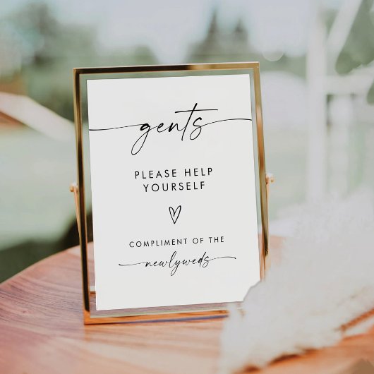 Minimalistische heren badkamerbord reclamebord met voetstuk