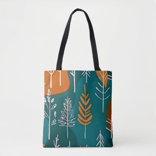 Minimalistische herfst blauwgroen sinaasappel brui tote bag (Voorkant)