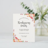 Minimalistische Herfst Border Thanksgiving Uitnodi Kaart (Staand voorkant)