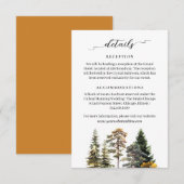 Minimalistische herfst bos bruiloft info informatiekaartje (Voorkant / Achterkant)