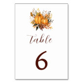 Minimalistische herfst bruiloft pompoen uitnodigin kaart (Achterkant)