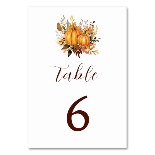 Minimalistische herfst bruiloft pompoen uitnodigin kaart (Voorkant)
