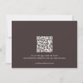 Minimalistische herfst bruine script trouw QR-code Save The Date (Achterkant)
