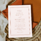 Minimalistische Herfst en Terracotta bruiloft Kaart