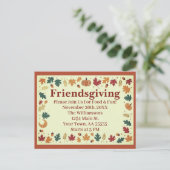 Minimalistische Herfst Friendsgiving Custom Briefk Feestdagenkaart (Staand voorkant)