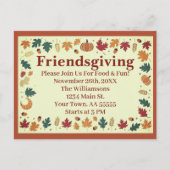 Minimalistische Herfst Friendsgiving Custom Briefk Feestdagenkaart (Voorkant)