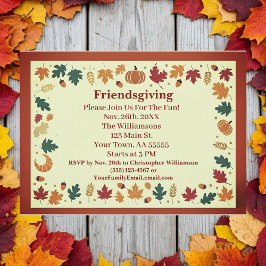 Minimalistische Herfst Friendsgiving Custom Kaart