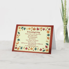 Minimalistische herfst Friendsgiving-uitnodigingsk Feestdagen Kaart