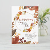 Minimalistische Herfst Herfst kleuren Bruiloften K Kaart (Staand voorkant)