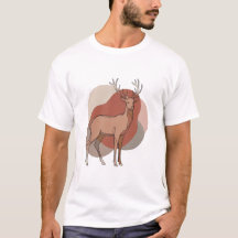 Minimalistische herfst herten botanische illustrat