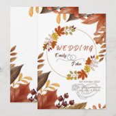 Minimalistische Herfst Kleuren Bruiloft Kaarten  (Voorkant / Achterkant)