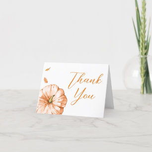 Minimalistische Herfst Little Pumpkin Baby shower Bedankkaart
