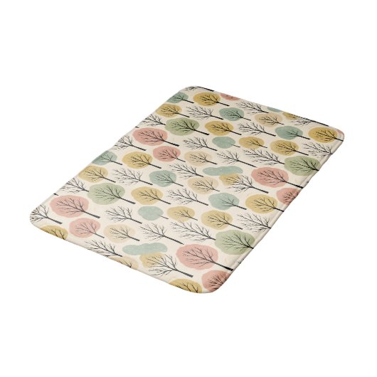 Minimalistische Herfst Tree Pattern Pastel Herfstb Badmat (Gekanteld)