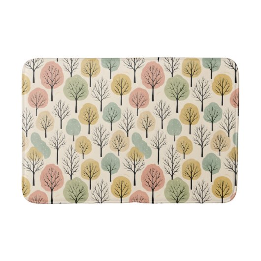 Minimalistische Herfst Tree Pattern Pastel Herfstb Badmat (Voorkant)