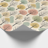 Minimalistische Herfst Tree Pattern Pastel Herfstb Cadeaupapier (Hoek)