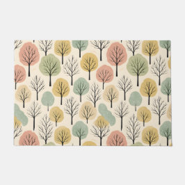 Minimalistische Herfst Tree Pattern Pastel Herfstb Deurmat